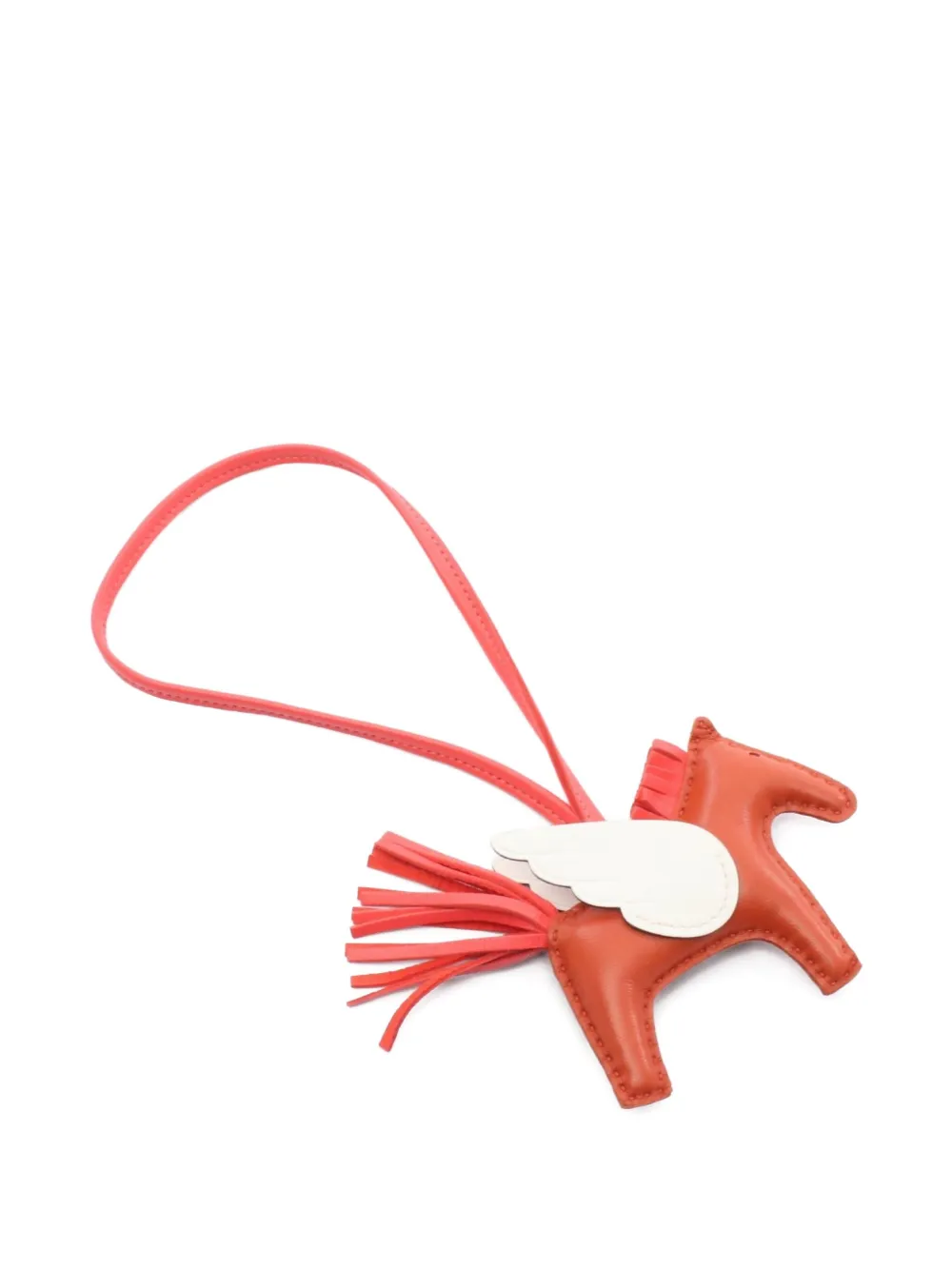 Pre-owned Hermes 2022 Rodeo Pegasus Pm Bag Charm In Orange