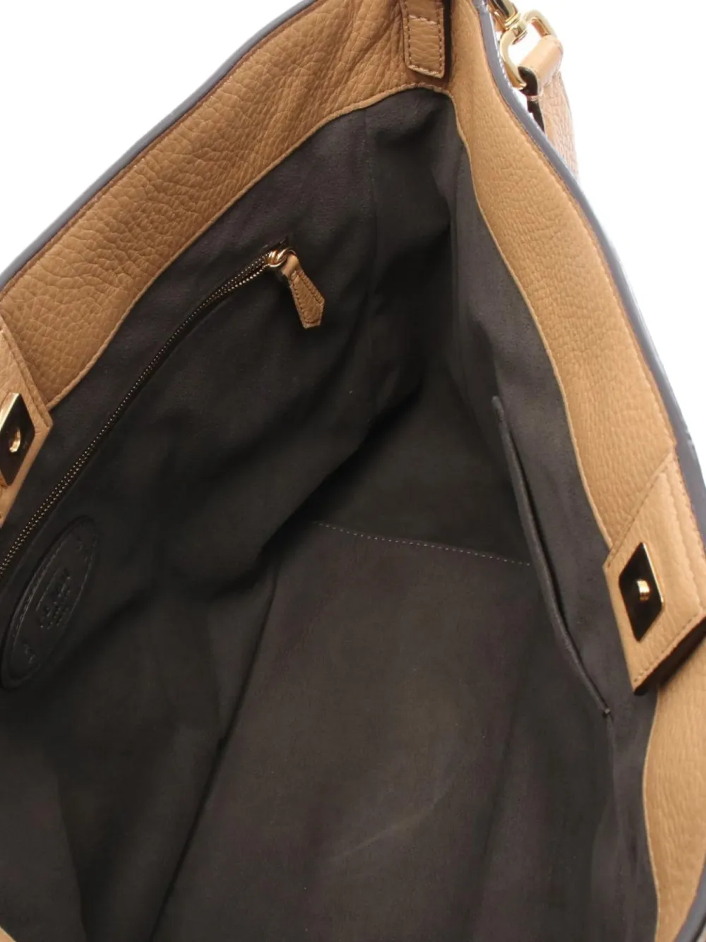Pre-owned Fendi 2010s Ff-plaque Two-way Handbag In Neutral