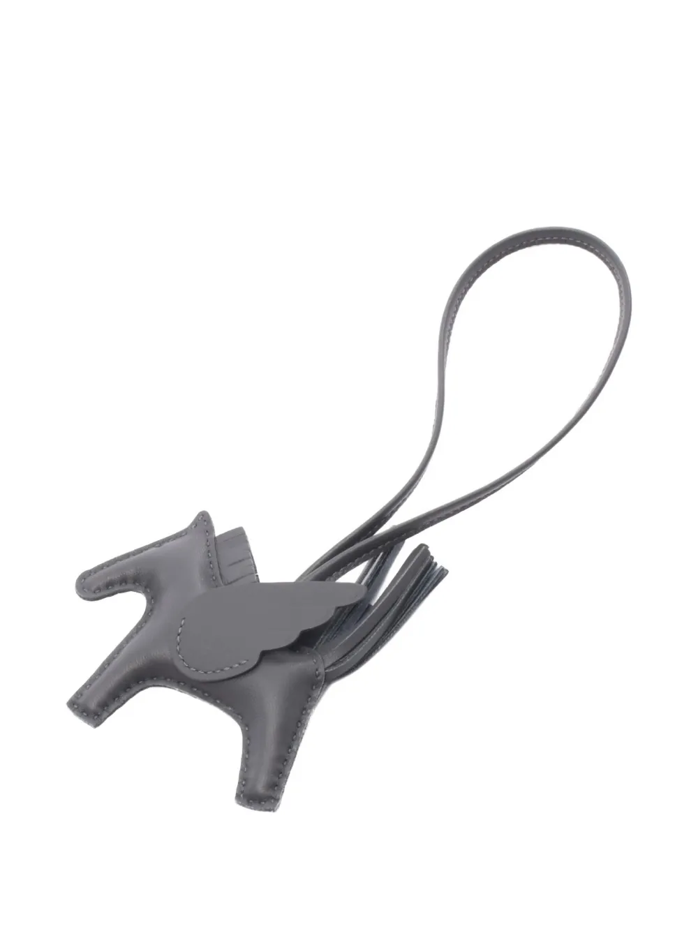 Pre-owned Hermes 2024 Rodeo Pegasus Pm Bag Charm In Gray