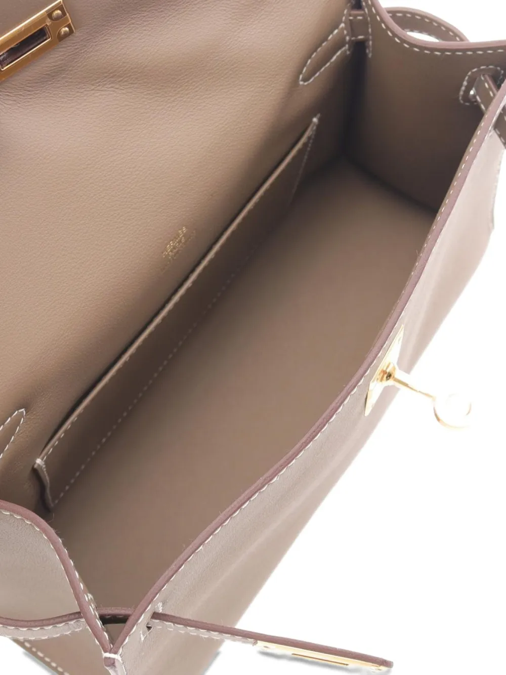 Pre-owned Hermes 2025 Mini Kelly Top-handle Handbag In Brown