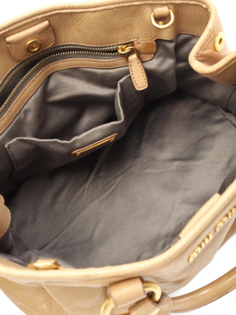 Pre-owned Miu Miu 2000s Leather Two-way Shoulder Bag In Brown