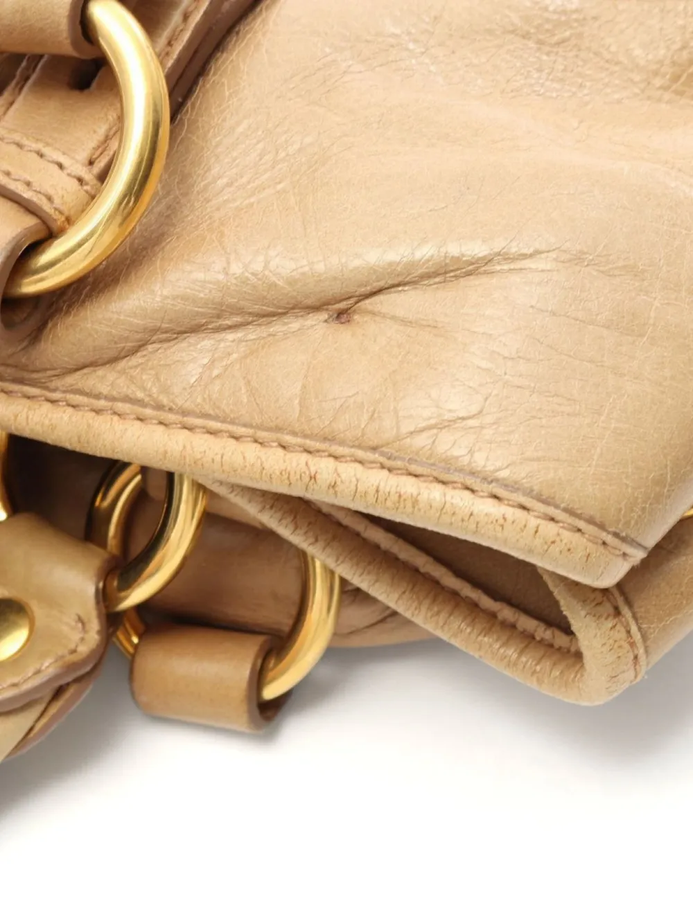 Pre-owned Miu Miu 2000s Leather Two-way Shoulder Bag In Brown
