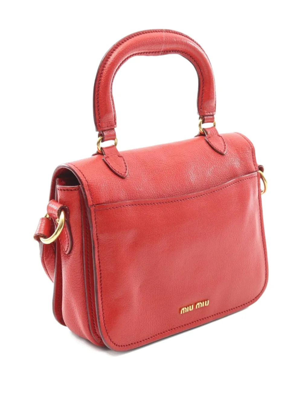 Pre-owned Miu Miu 2000s Madras Shoulder Bag In Red