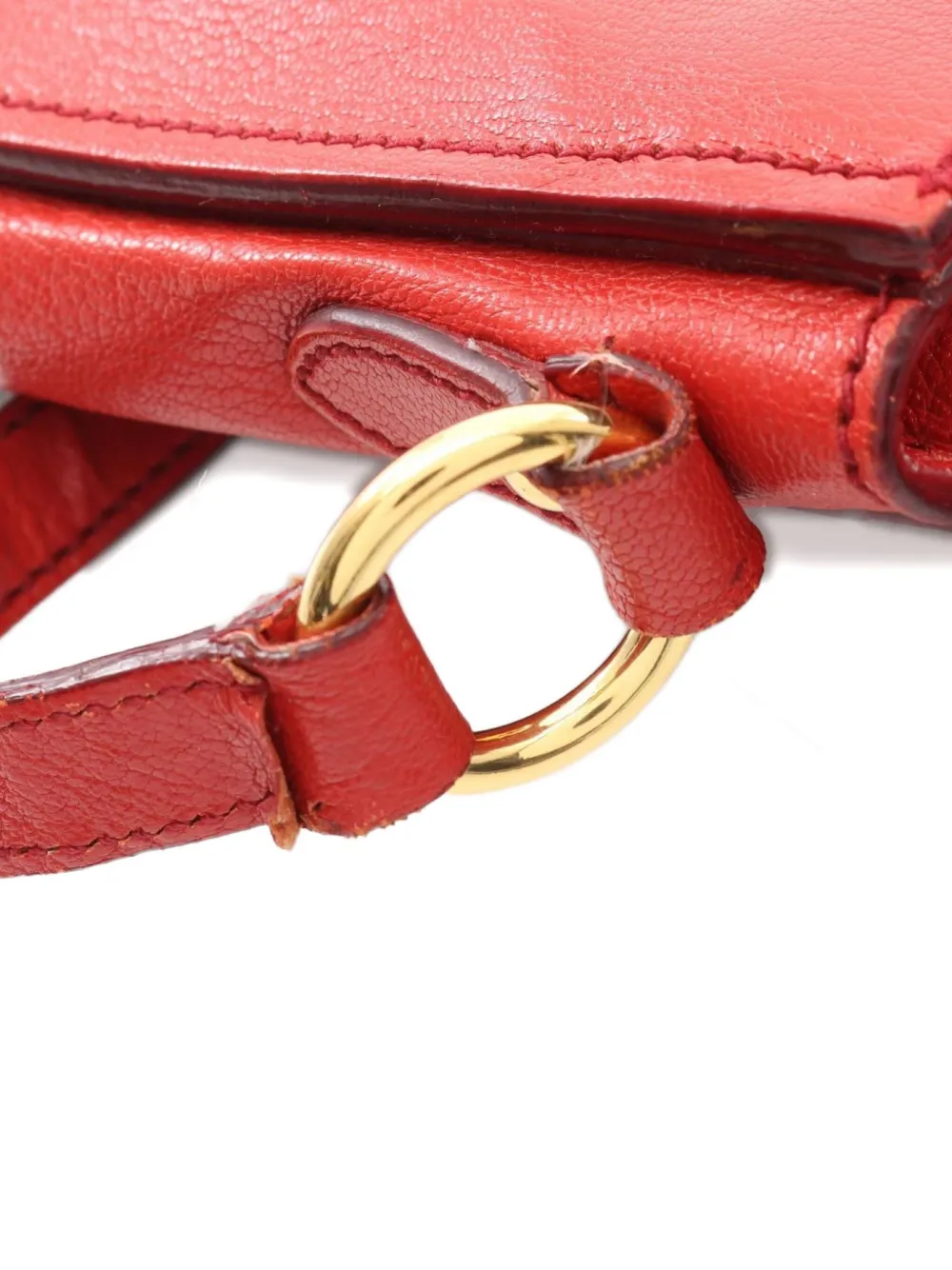 Pre-owned Miu Miu 2000s Madras Shoulder Bag In Red