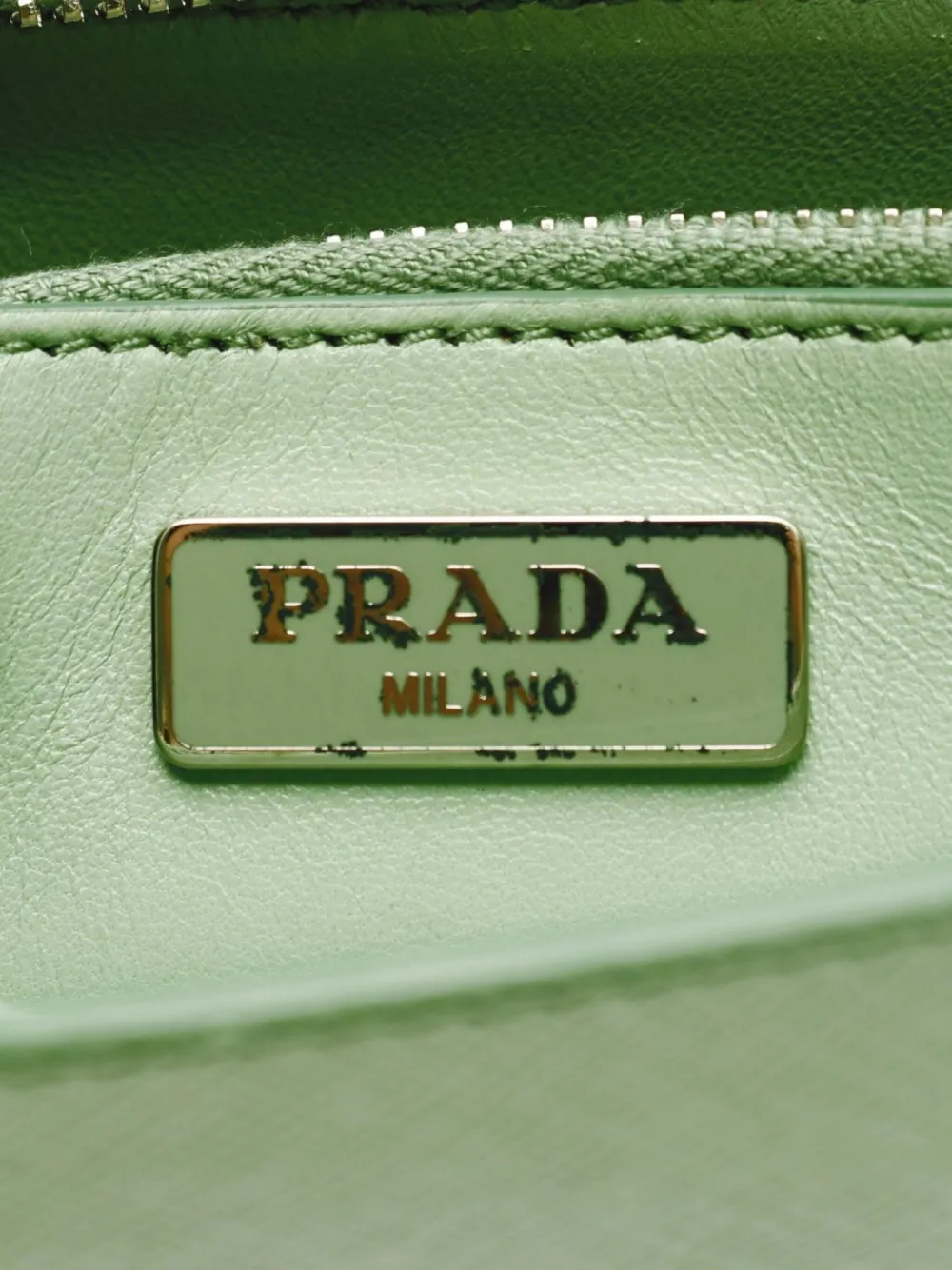 Pre-owned Prada 2010s Saffiano Leather Shoulder Bag In Green