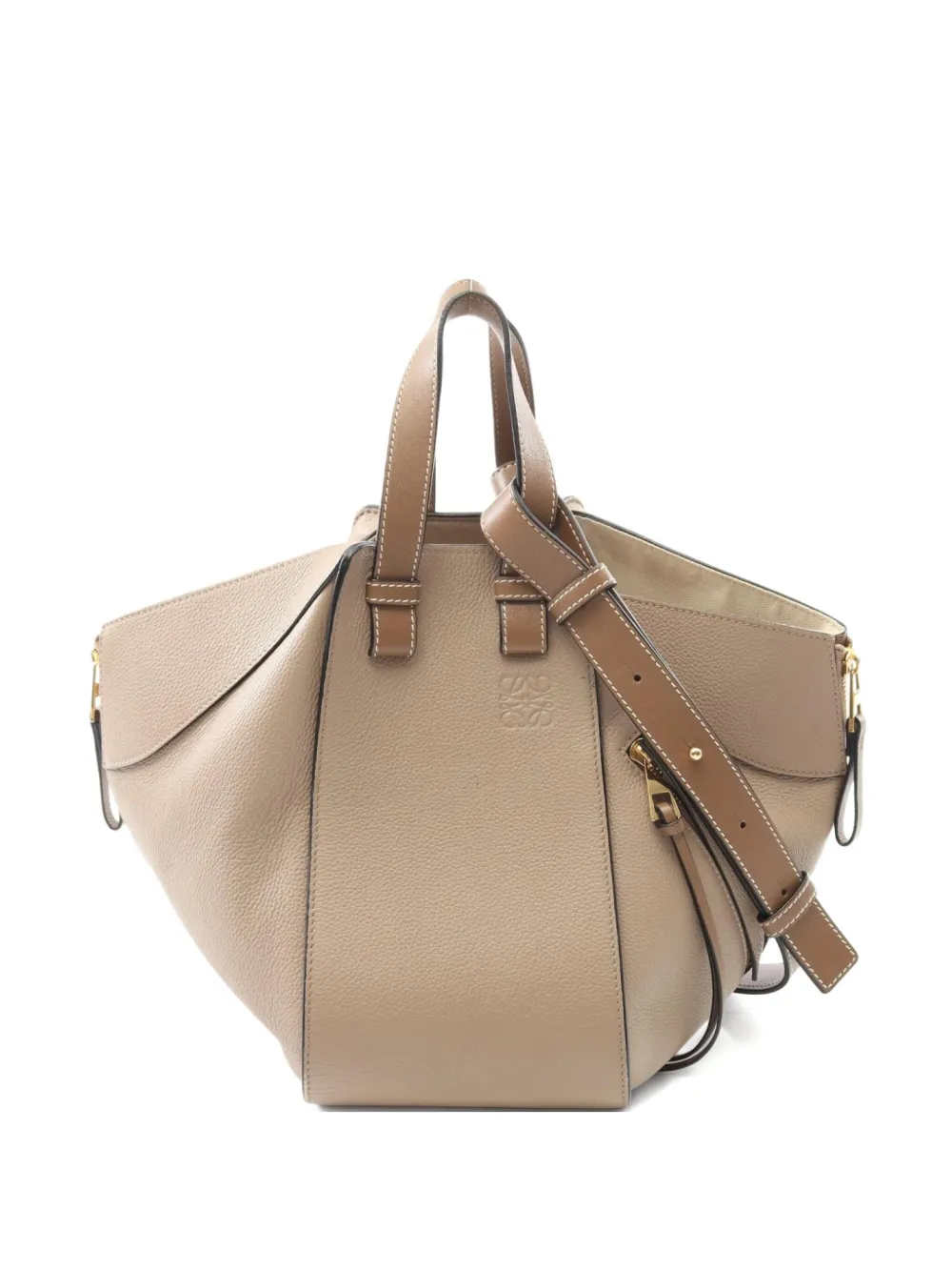Pre-owned Loewe 2000s Small Hammock Tote Bag In Neutral