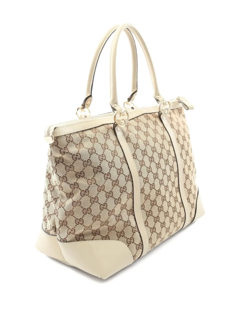 Pre-owned Gucci 2000s Lovely Gg Canvas Tote Bag In Neutral