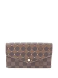 Louis Vuitton Pre-Owned 2019 Sara damier-pattern stud wallet - Brown