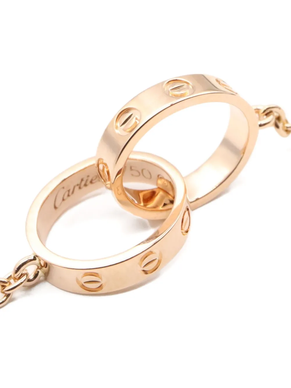 Pre-owned Cartier 2010s 18k Rose Gold Baby Love Necklace