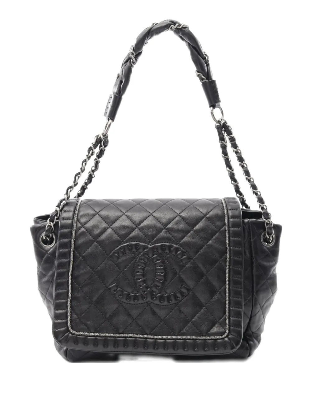 Pre-owned Chanel 2011 Istanbul Accordion Flap Shoulder Bag In Black