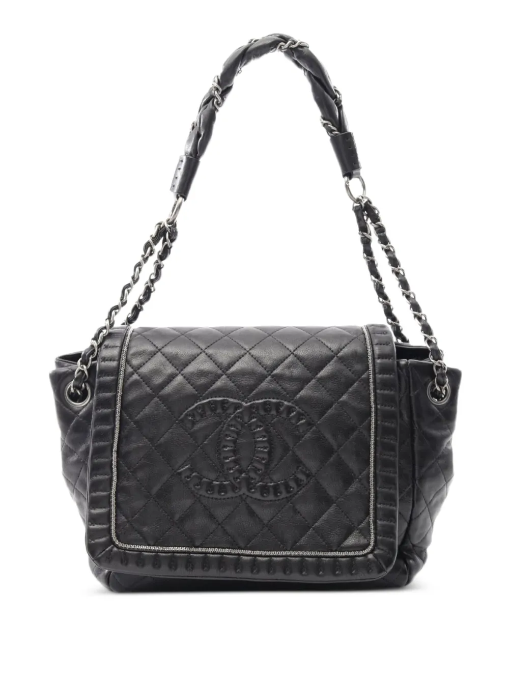 CHANEL Pre-Owned 2011 アコーディオン フラップ ショルダーバッグ - ブラック CHANEL Pre-Owned 2011 アコーディオン フラップ ショルダーバッグ - ブラック
