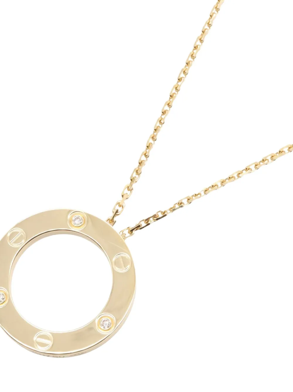 Cartier 10s 18K yellow gold diamond circle necklace | Image 2