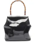 Gucci Pre-Owned 2000s patent-leather bamboo-handle handbag - Black