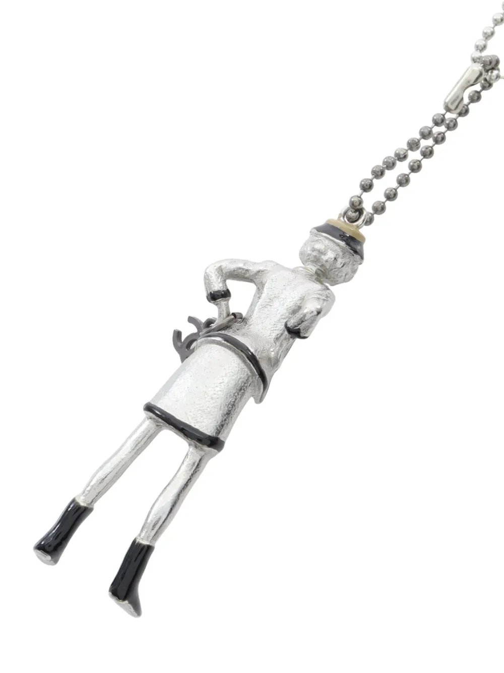 Pre-owned Chanel 1986~1988 Mademoiselle Ball-chain Necklace In Silver