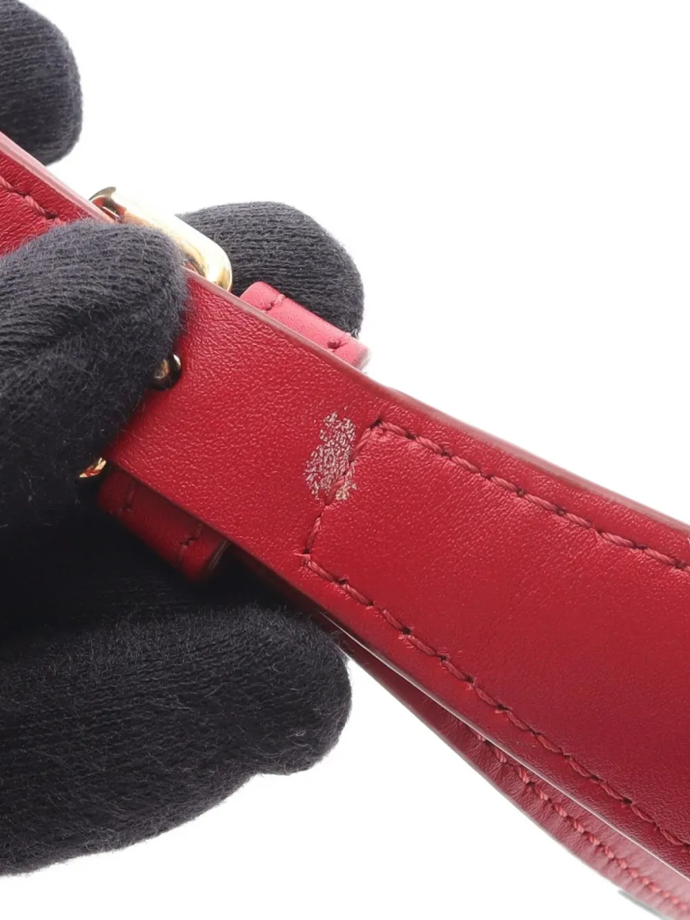 Pre-owned Celine 2010s Triomphe Leather Shoulder Bag In Red
