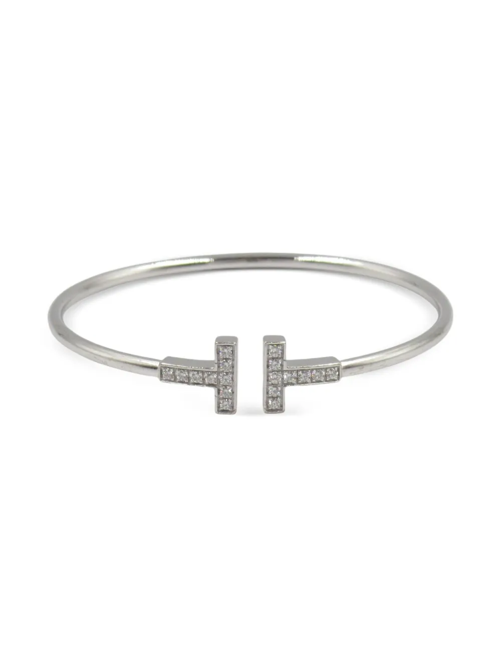 Tiffany & Co. Pre-Owned 2010s 18K white gold T-Wire diamond bracelet | Silver | Image 1