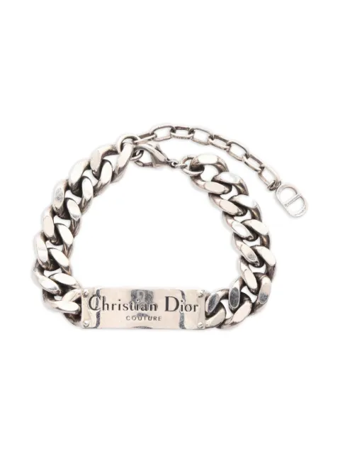 Christian Dior Pre-Owned 2000s Couture curb-chain plaque bracelet