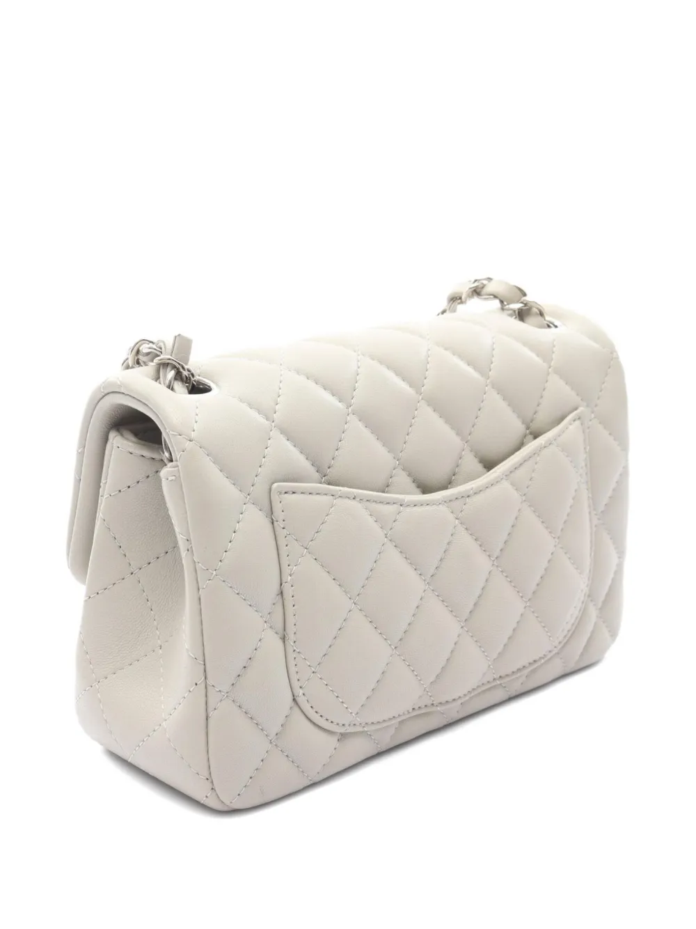 Pre-owned Chanel 2019 Mini Classic Flap Shoulder Bag In Gray