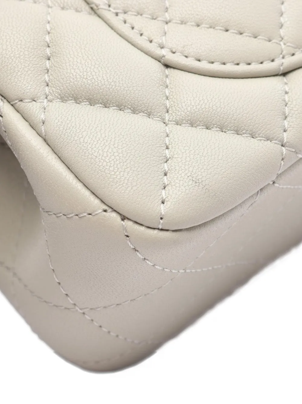 Pre-owned Chanel 2019 Mini Classic Flap Shoulder Bag In Gray