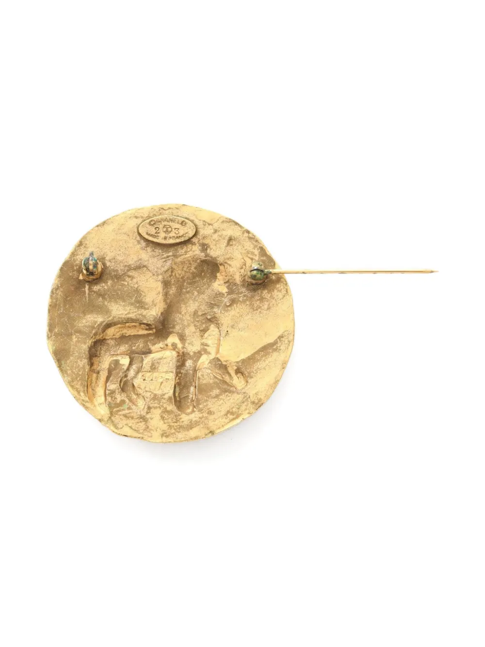 Pre-owned Chanel 1986-1988 Coco Mark Brooch In Gold