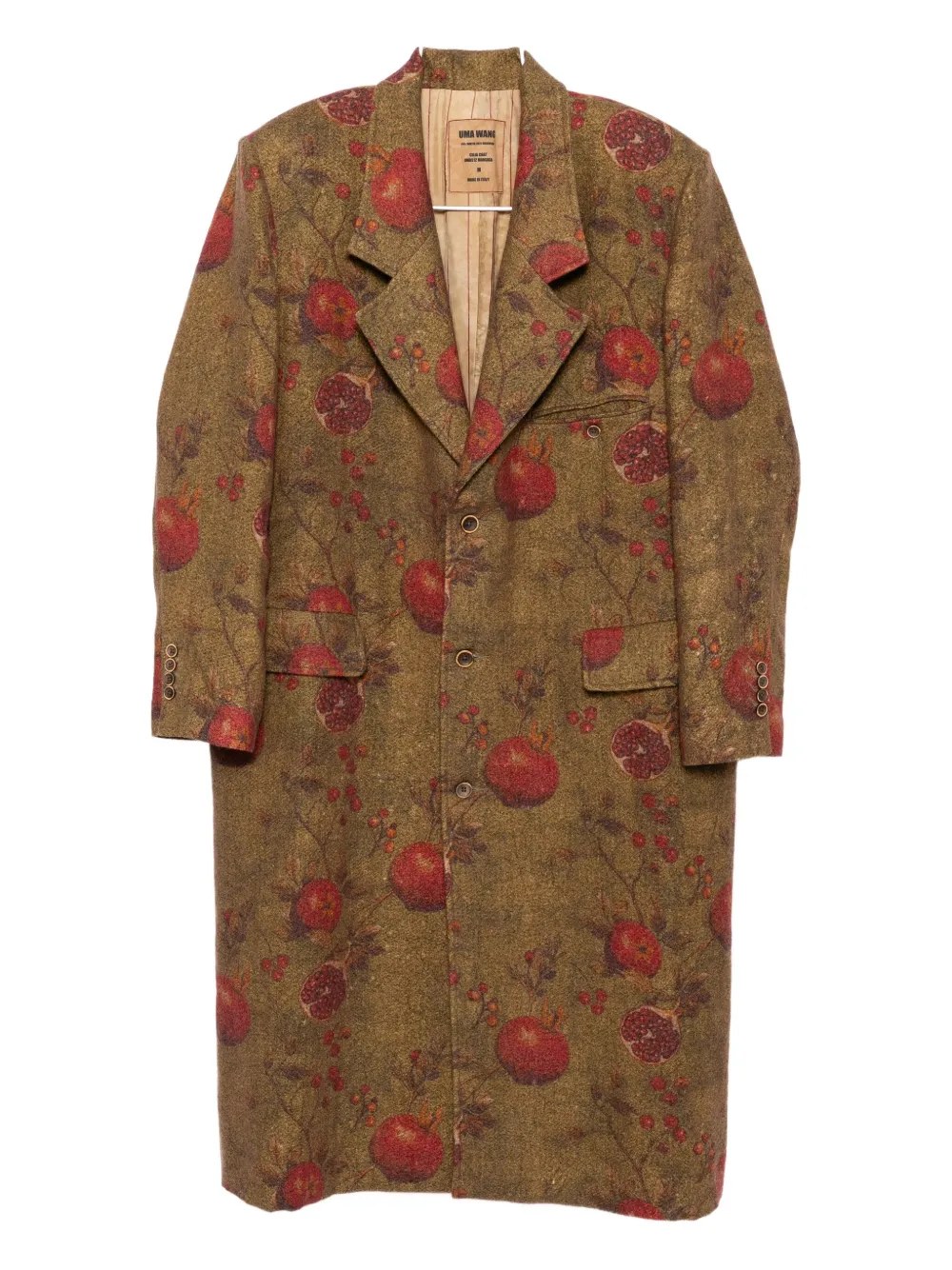 Uma Wang pomegrante-print coat | Brown | Image 1