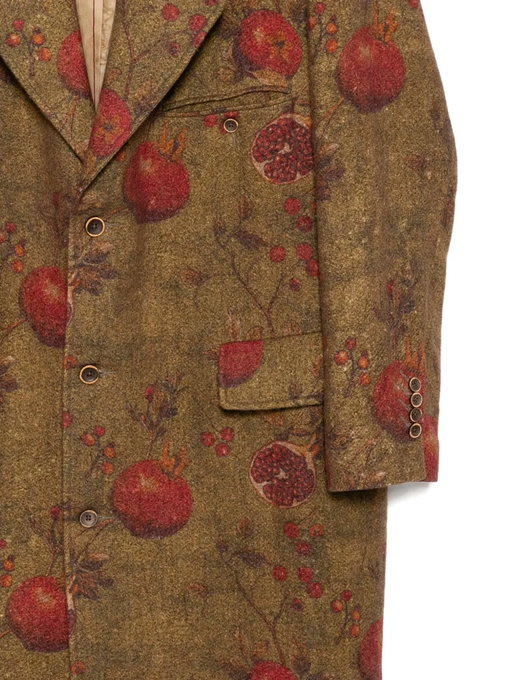 Uma Wang Jas met granaatappelprint Bruin