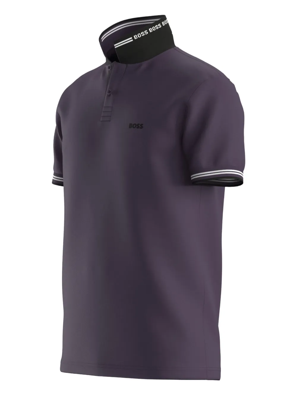 BOSS Poloshirt met contrasterende kraag Paars