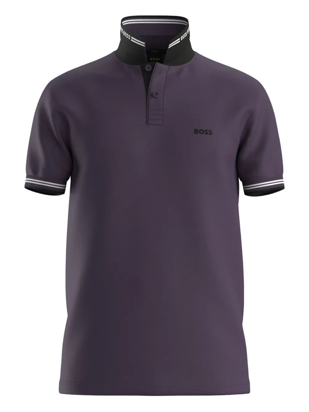 BOSS Poloshirt met contrasterende kraag Paars
