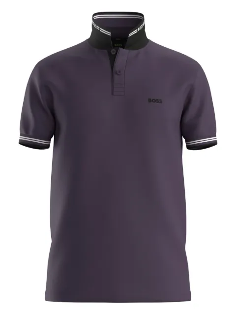 BOSS Camisa polo com gola contrastante