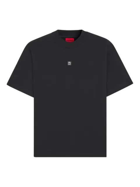 HUGO Camiseta de algodão com patch de logo