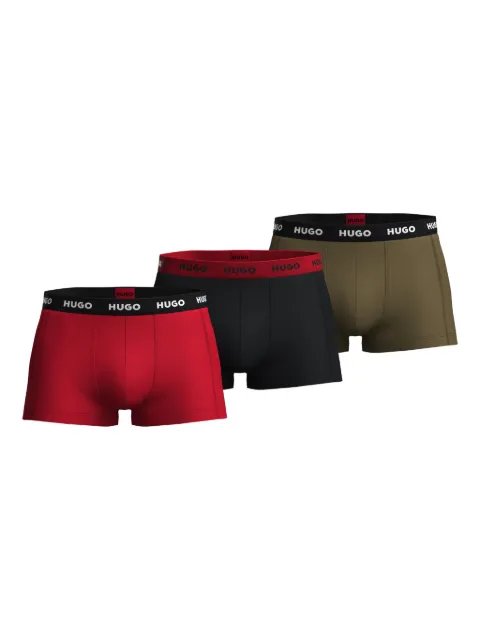 HUGO Kit 3 cuecas boxer com logo no cós