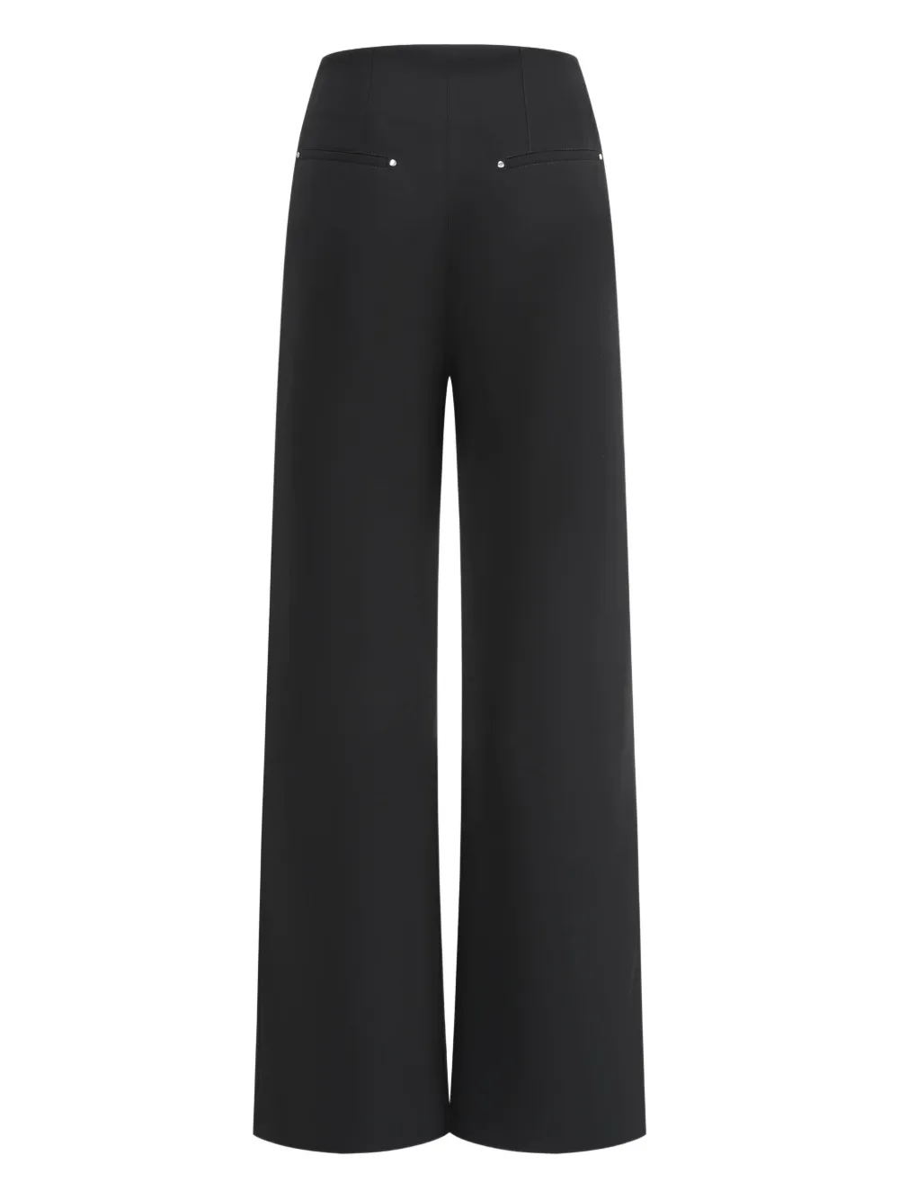 OUDE WAAG zip-front wide-leg trousers - Zwart