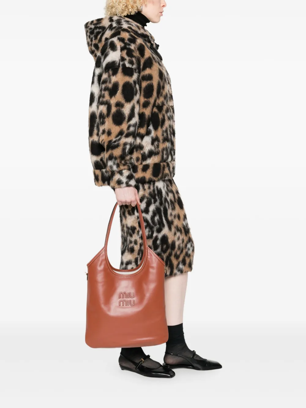 Miu Miu Leren schoudertas - Bruin