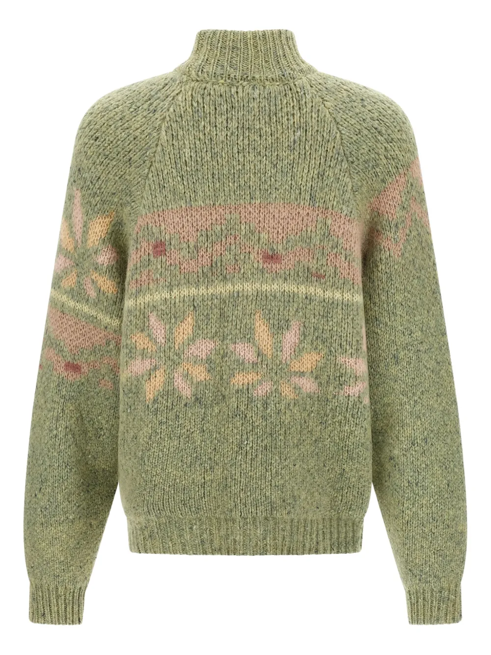 Magliano intarsia-pattern mock-neck sweater - Groen