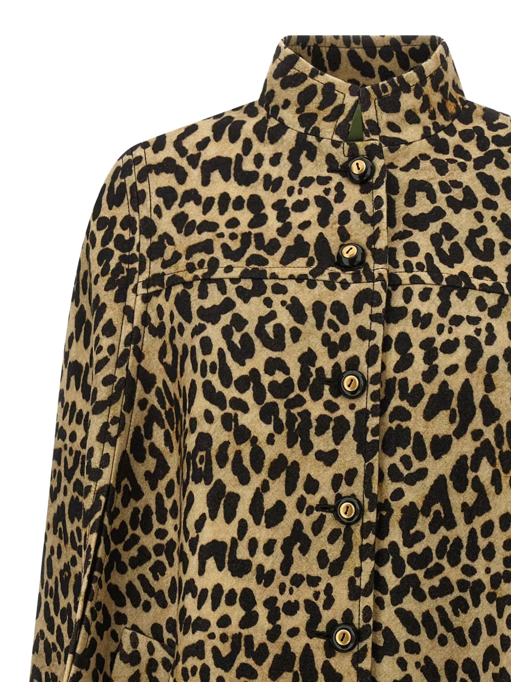 Valentino Garavani Cape In Animalier Cloth In Brown