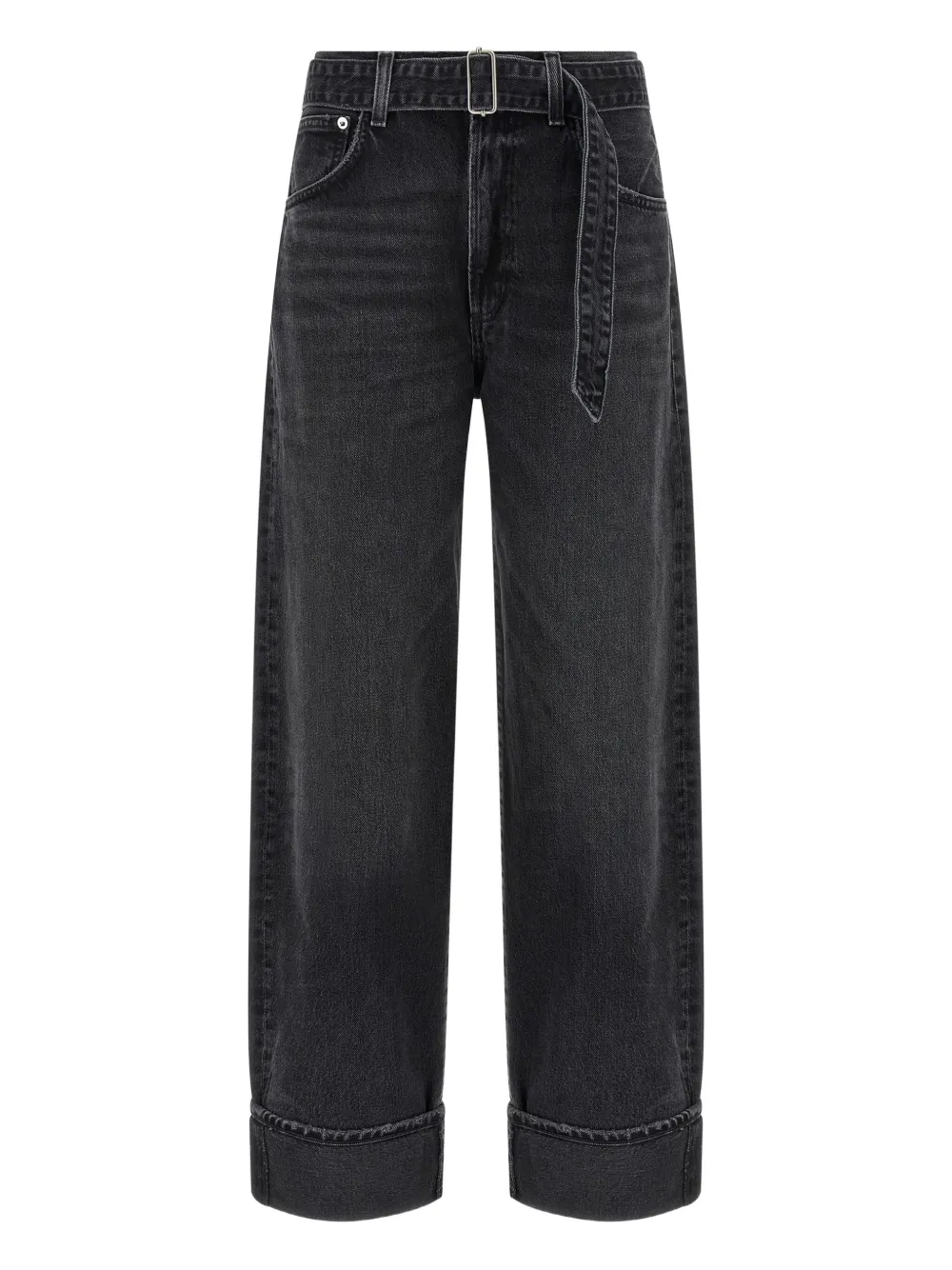 AGOLDE belted cuffed jeans Grijs