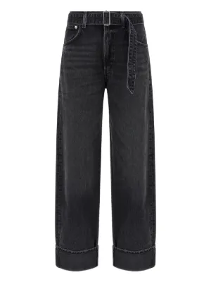 Adidas zip-detail wide-leg Jeans | Black | FARFETCH ZA