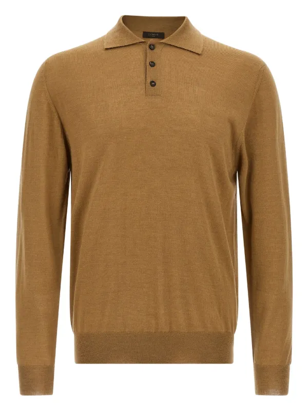Zanone cashmere-silk Blend polo-neck Sweater | Brown | FARFETCH MY