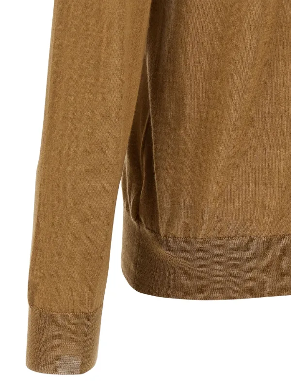 小物 ZANONE cashmere Zanone cashmere-silk Blend polo-neck Sweater | Brown | FARFETCH MY