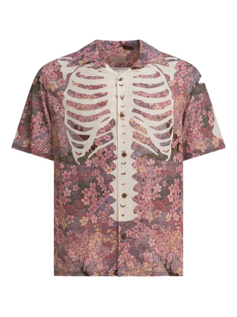 KAPITAL floral-print skeleton shirt