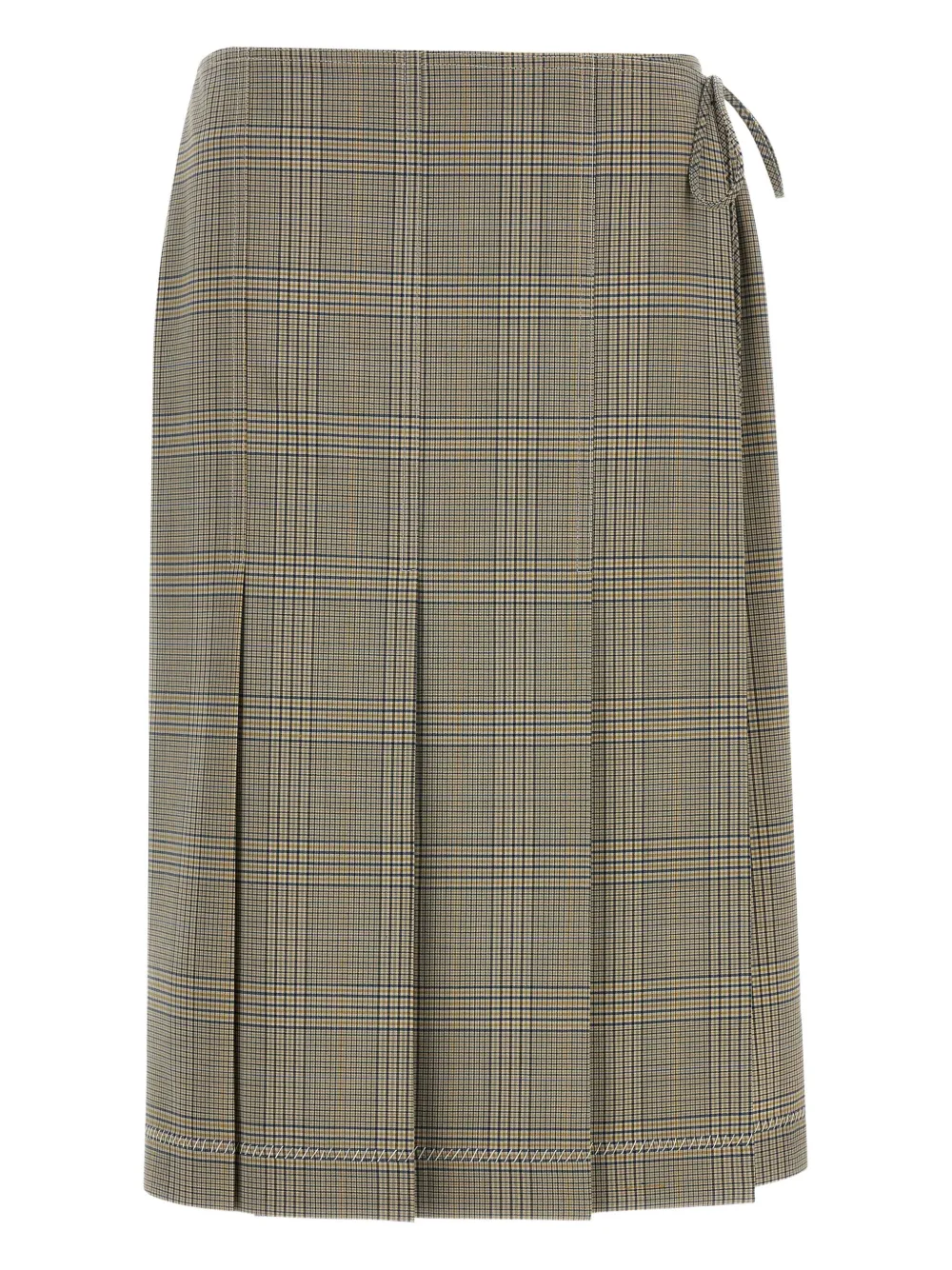 Marni Pleated Wrap Skirt In Gray
