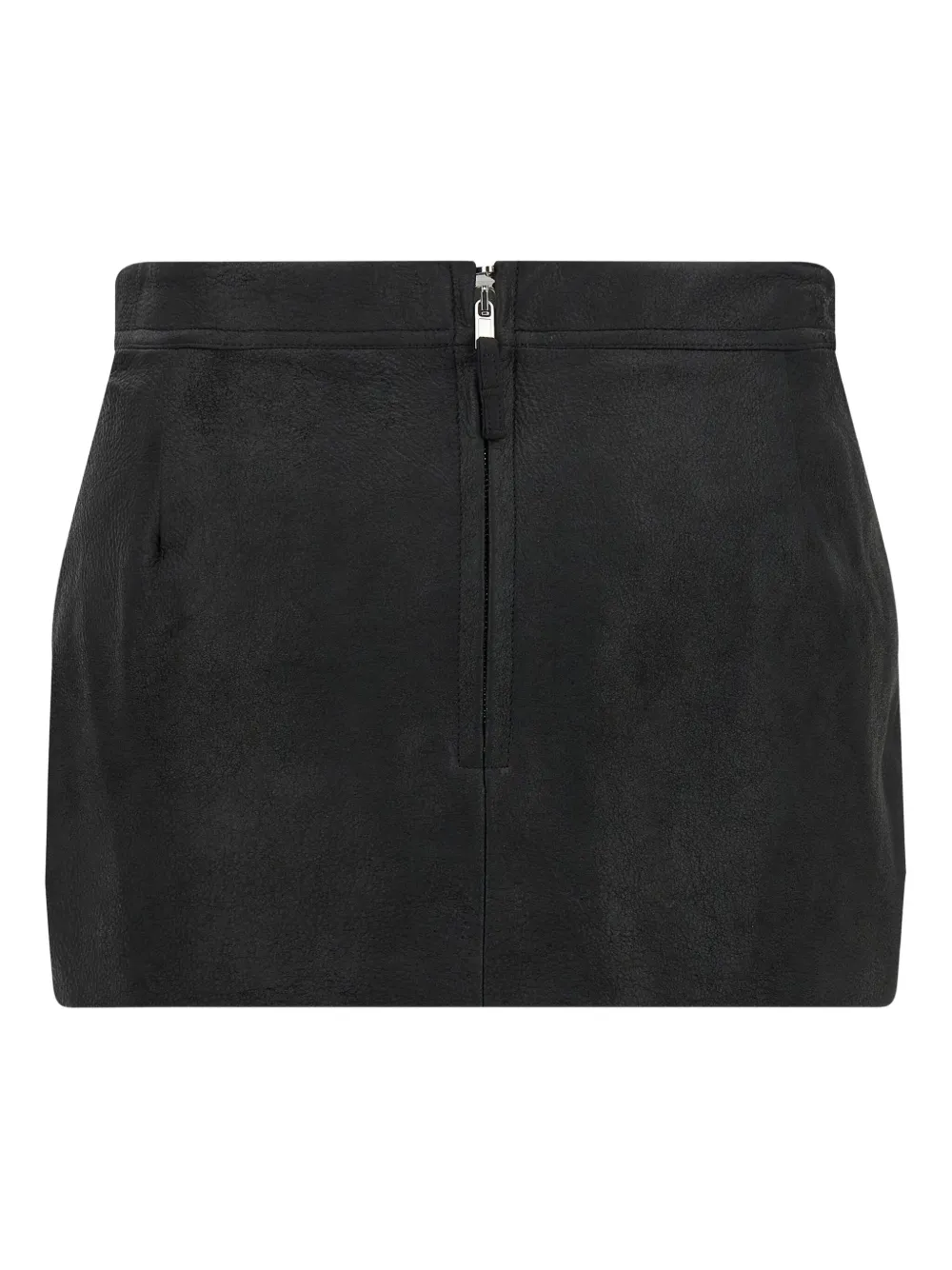Rick Owens asymmetrical leather skirt - Zwart