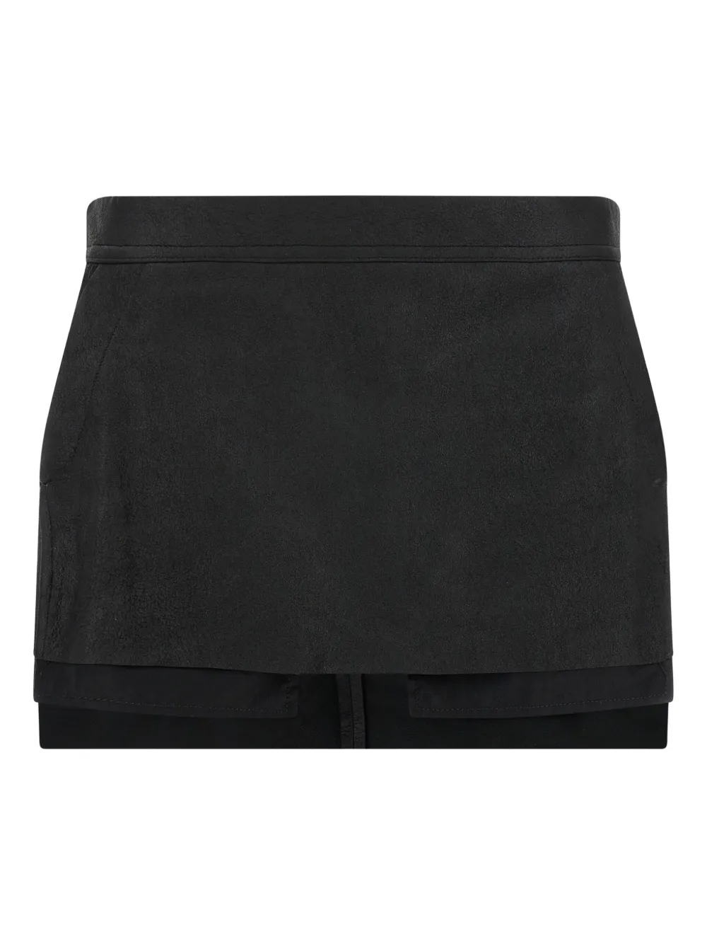Rick Owens asymmetrical leather skirt Zwart