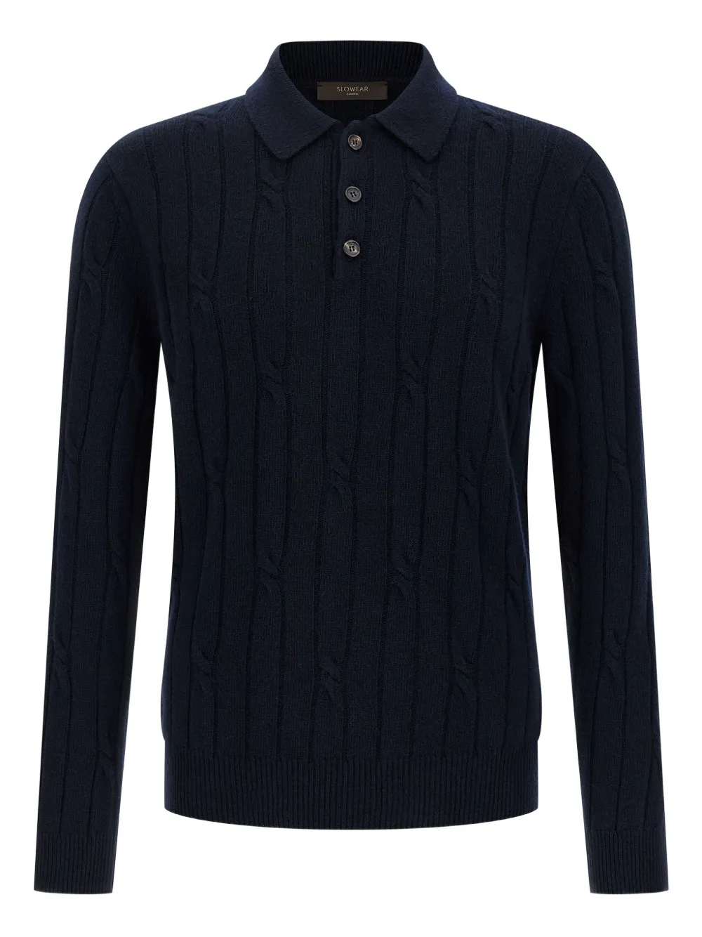 Zanone cable-knit button-placket polo shirt Blauw