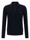 Zanone cable-knit button-placket polo shirt - Blue