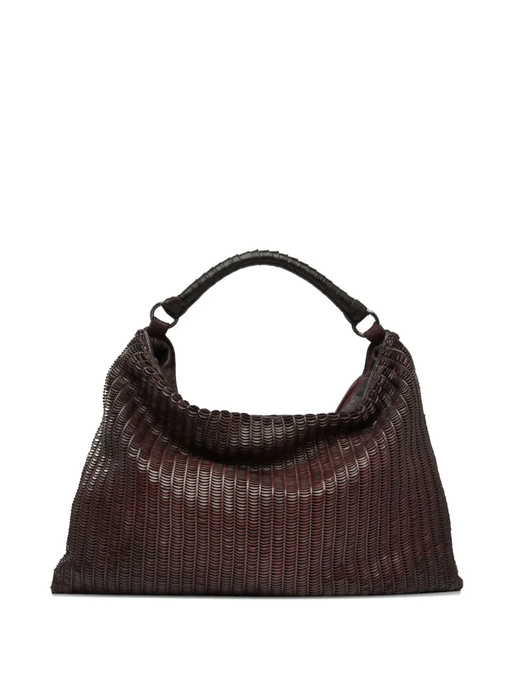 Reptile's House Lune Woven-leather Shoulder Bag In Brown