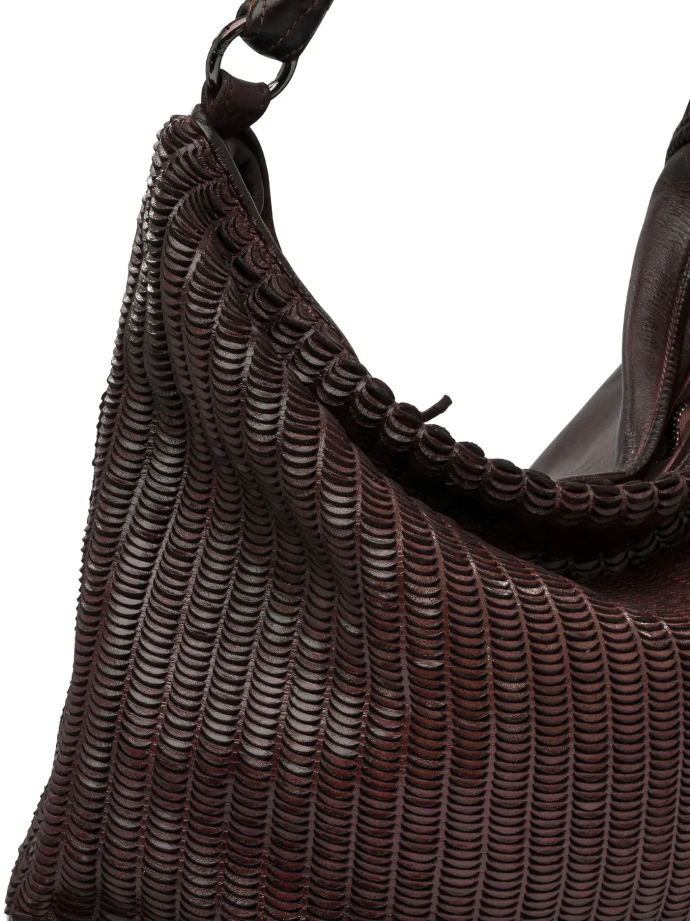 Reptile's House Lune Woven-leather Shoulder Bag In Brown