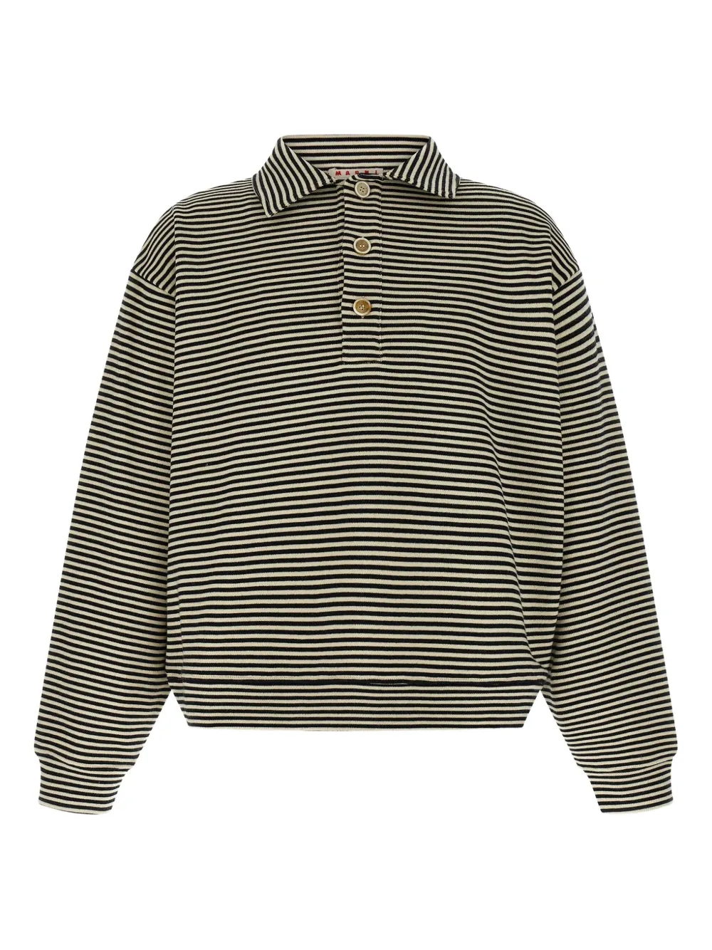 Marni striped cotton sweatshirt Zwart