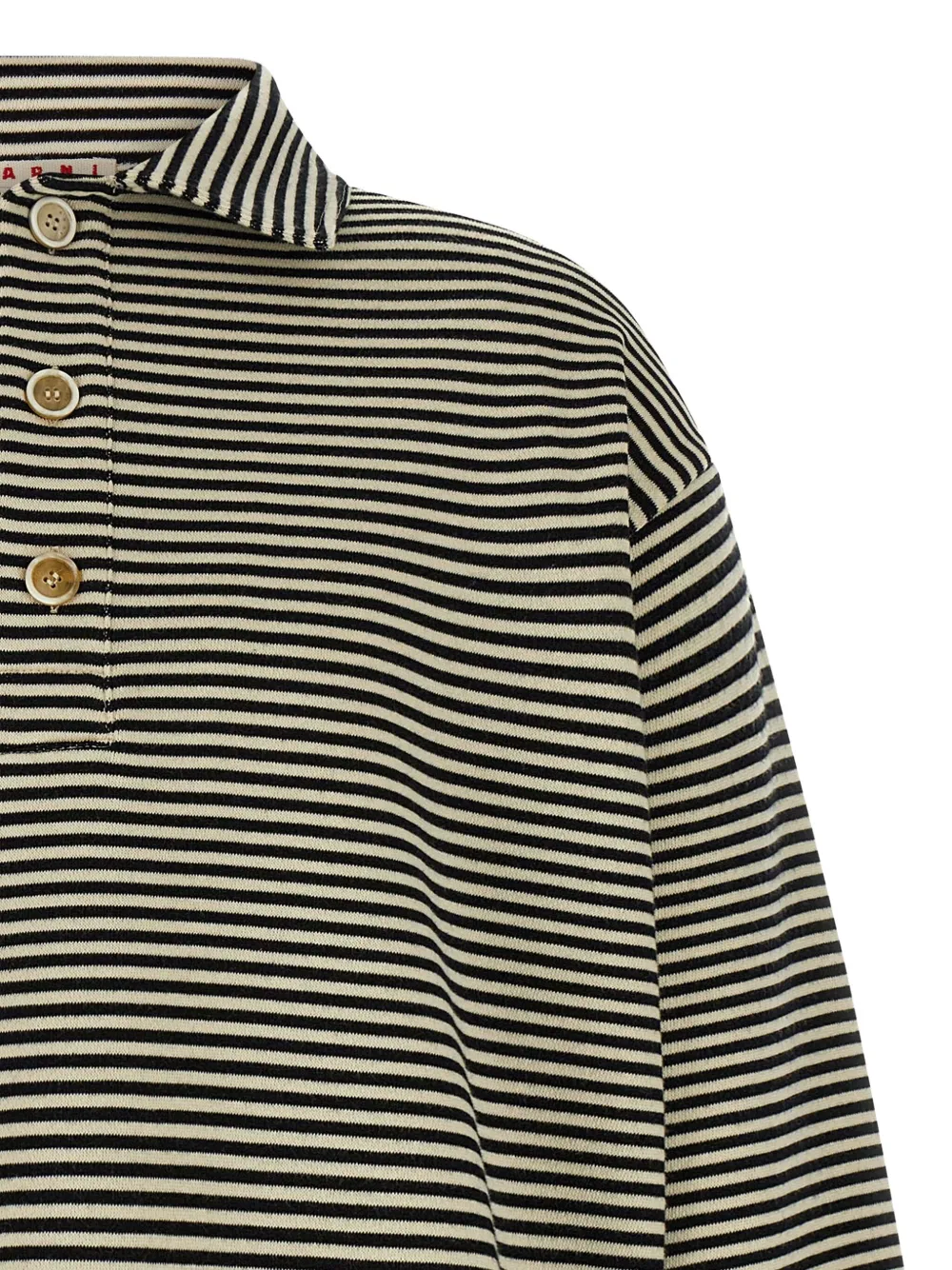 Marni striped cotton sweatshirt Zwart