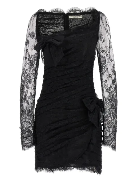 Alessandra Rich bow-detailed lace mini dress